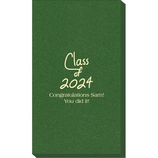 Fun Class of 2024 Linen Like Guest Towels